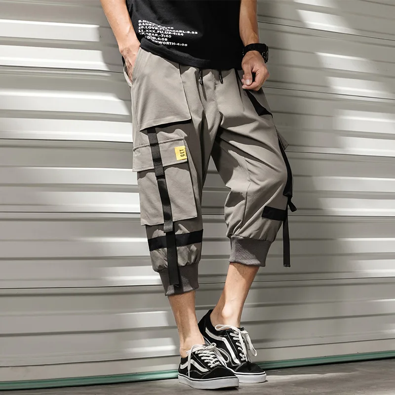 Мужские брюки карго длиной до середины икры в стиле хип хоп модель 2020 года летние