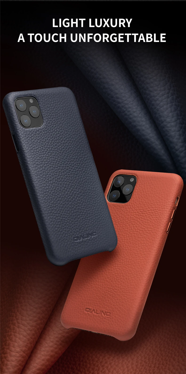 QIALINO Роскошный чехол для телефона из натуральной кожи для Apple iPhone11 Pro Max 6,5 дюймов стильный ультра легкий Чехол для iPhone 11/11Pro
