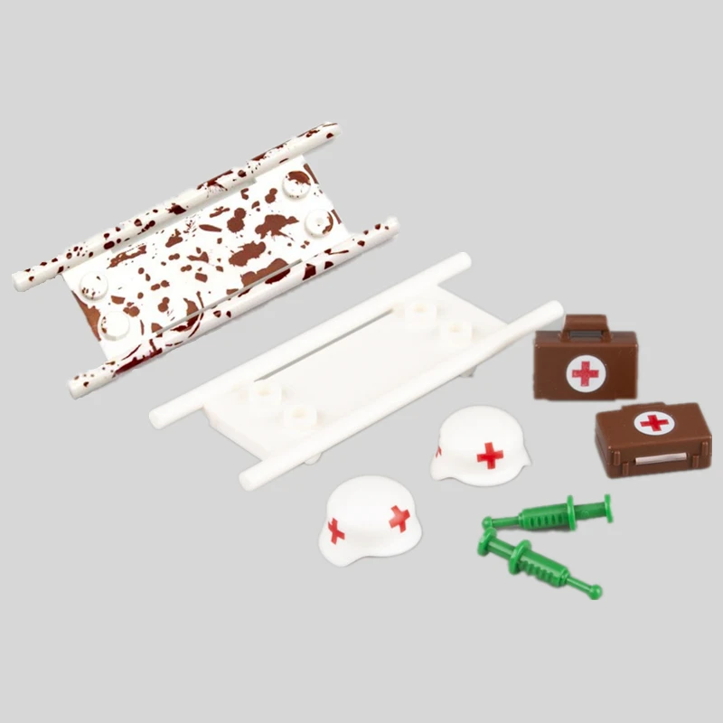 Военные медицинские аксессуары WW2 строительные блоки носилки шприц Германия