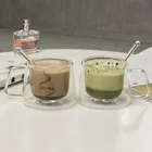 Кофейная кружка, чашка для эспрессо, термостеклянные кружки с двойными стенками из боросиликатного стекла, домашняя термостойкая прозрачная стеклянная кофейная чашка