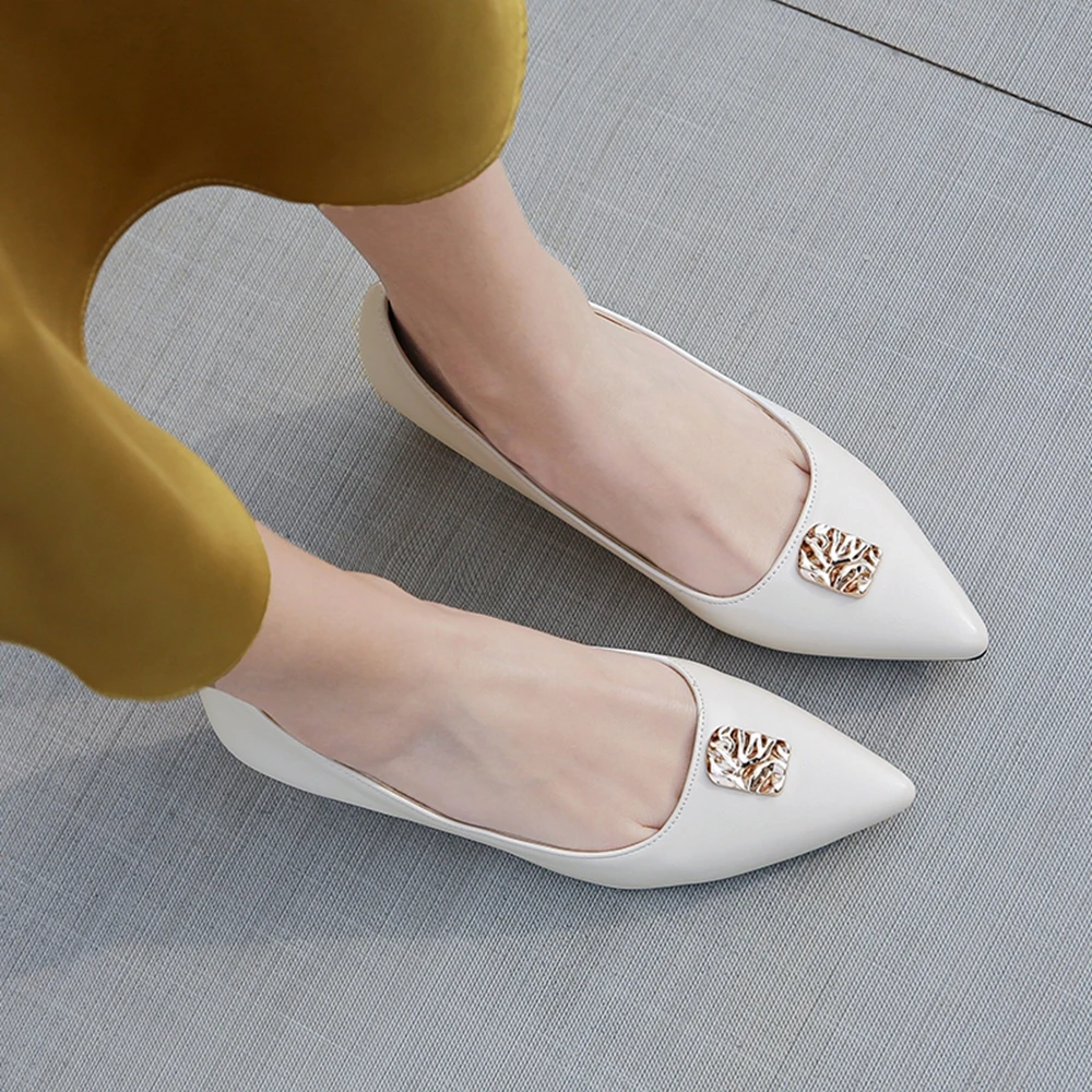 Женские модные туфли лодочки SJJH на среднем каблуке и с острым носком E376|Женские