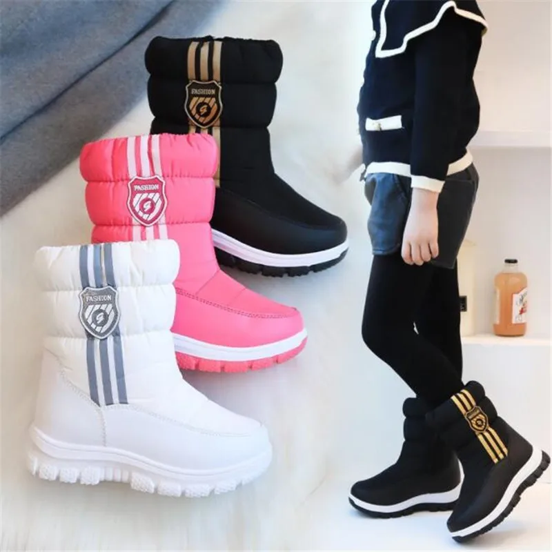 Snow Boots for Children 2021 Winter New Girl Cotton-padded Soft Bottom Shoes Warm Outdoor Casual Footwear Boys Non-slip Boats | Детская