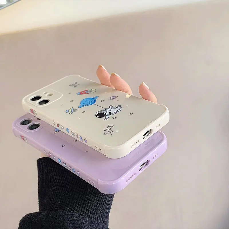 

Astronaut For iPhone 11 Pro Max Cases For Girls Soft Silicone Case For iPhone 11 12 Mini Pro Max XR X XS 7 8 Plus