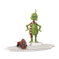 moc building blocks c7564 holiday legend mischievous elf earth elf green old dwarf green monster puppy collection toy xmas gifts