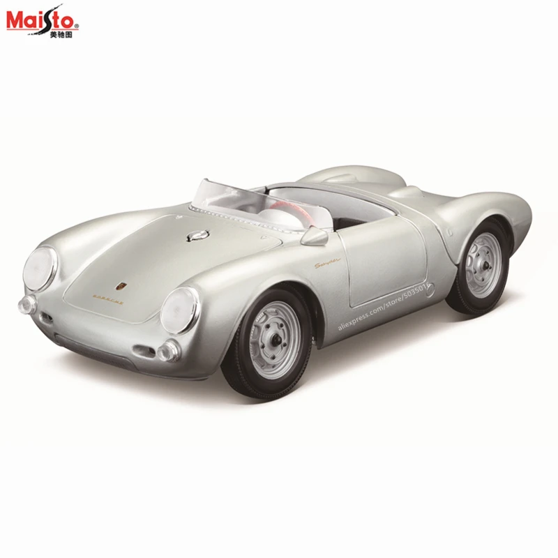 

Модель автомобиля Maisto 1:18 Porsche 550 A Spyder из литого сплава в стиле ретро, классическая модель автомобиля, украшение для коллекции, подарок