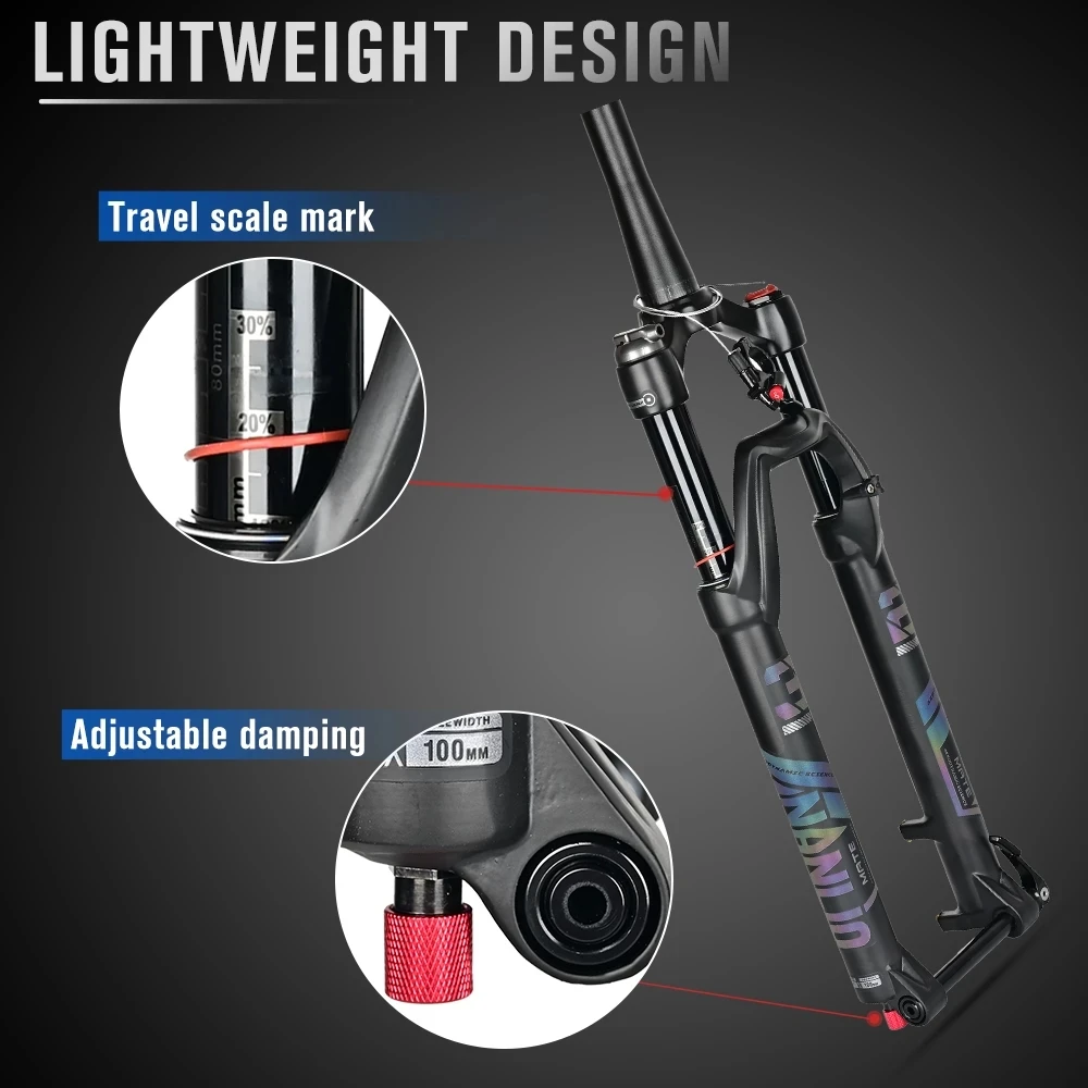 Велосипедная воздушная вилка NANLIO регулировка отскока подвеска для горного