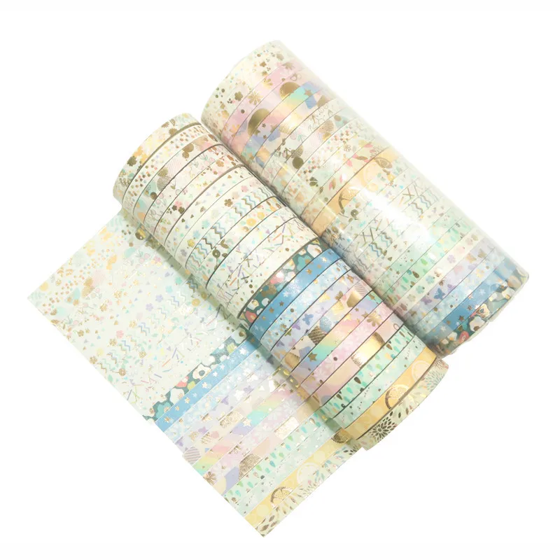 

24Rolls/Set Foil Slim Washi Tape DIY Decoration Scrapbooking Planner 5mm*4m Masking Tape Adhesive Tape Label Sticker Stationery