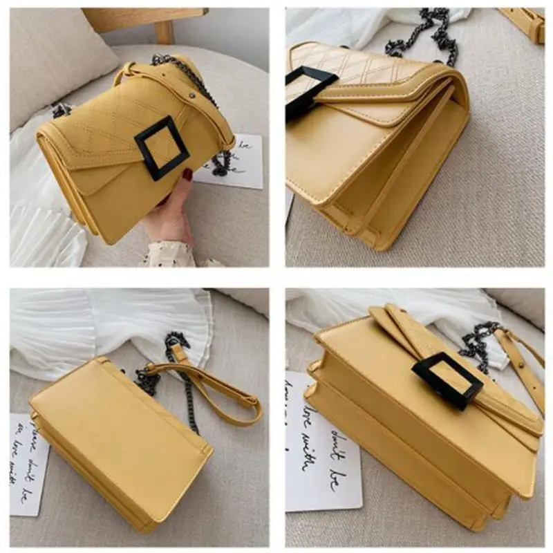 

Matcha green PU Leather chain design Crossbody Bag 2020 Women Small Chain Handbag small bag Hand Bag Ladies Designer Evening Bag