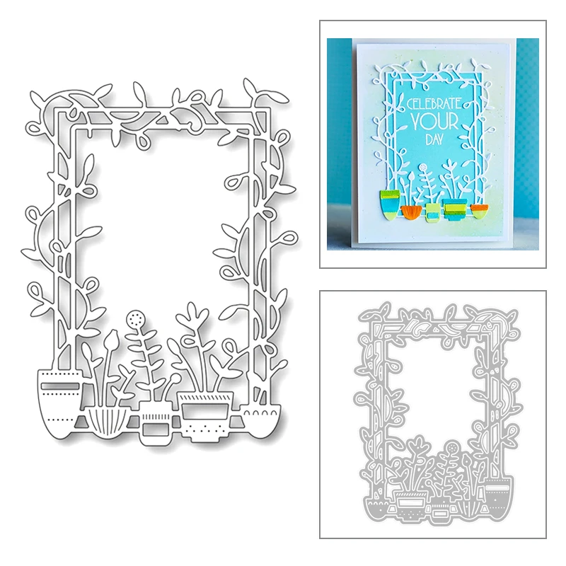 2020 новая прямоугольная рамка для горшечных растений цветов и листьев тиснение