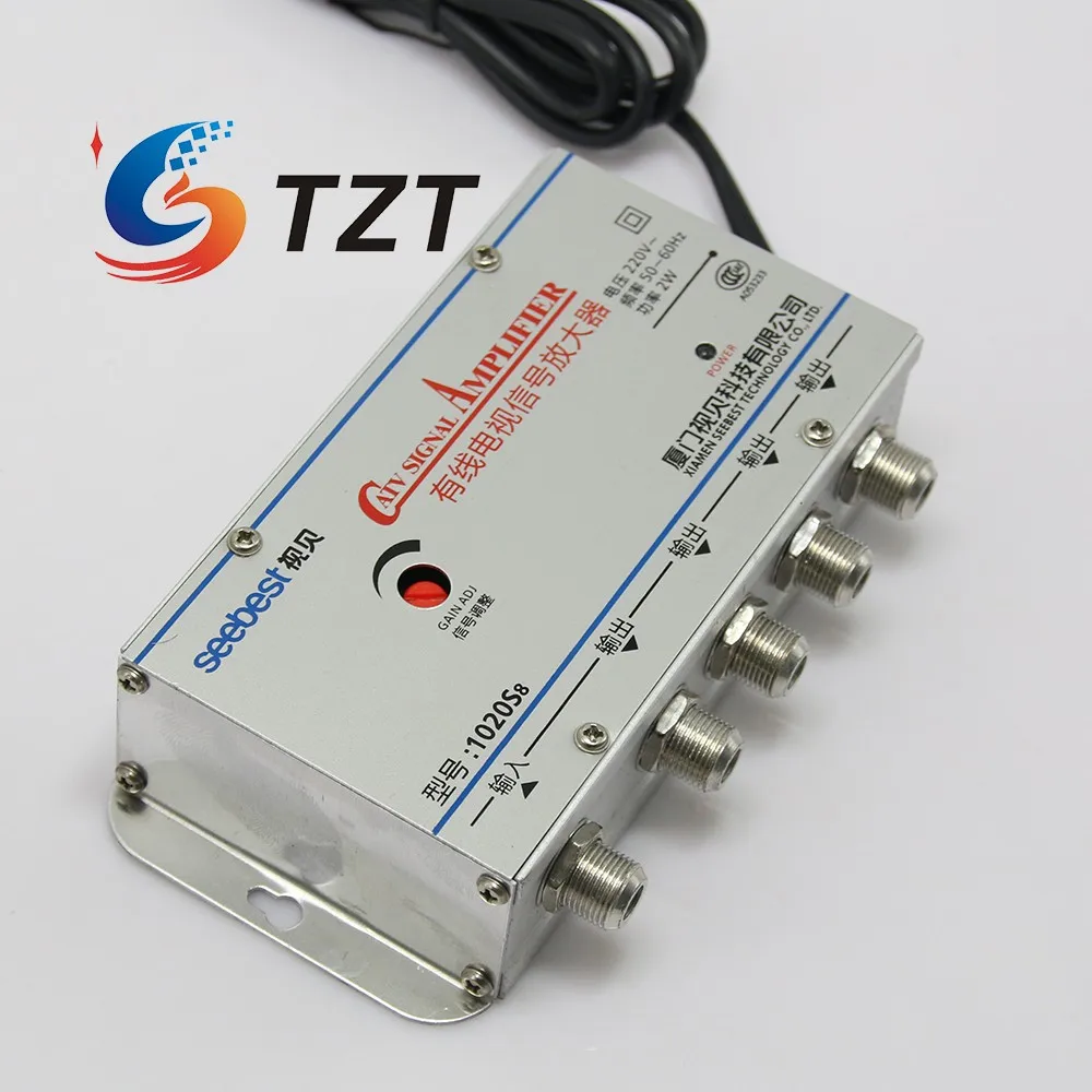 TZT SB-1020S8 4way CA ТВ усилитель сигнала спутниковый кабель ТВ разделитель усилителя сигнала Усилитель CA tv 20DB