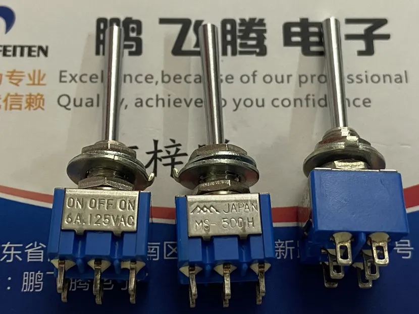 1PCS Japan MIYAMA 6-pin 3-speed shaking head swing arm switch MS-500H welding wire foot long handle button 6A ON-OFF-ON - купить по