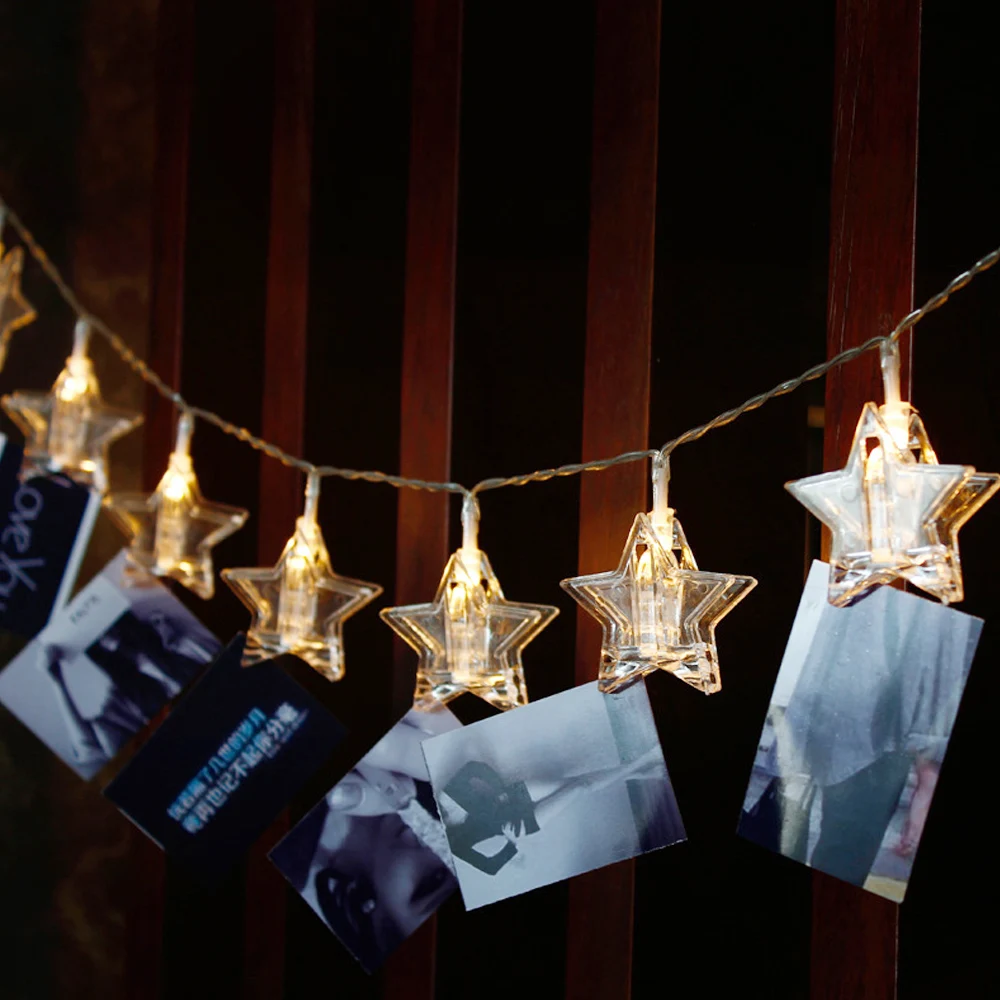 10/20/30/50 Photo Clip USB LED String Lights Fairy Outdoor Battery Operated Garland Christmas Decoration Party Wedding | Освещение