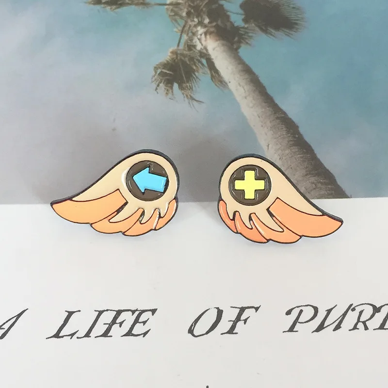 Мультяшные милые маленькие броши в виде крыльев для женщин парные значки