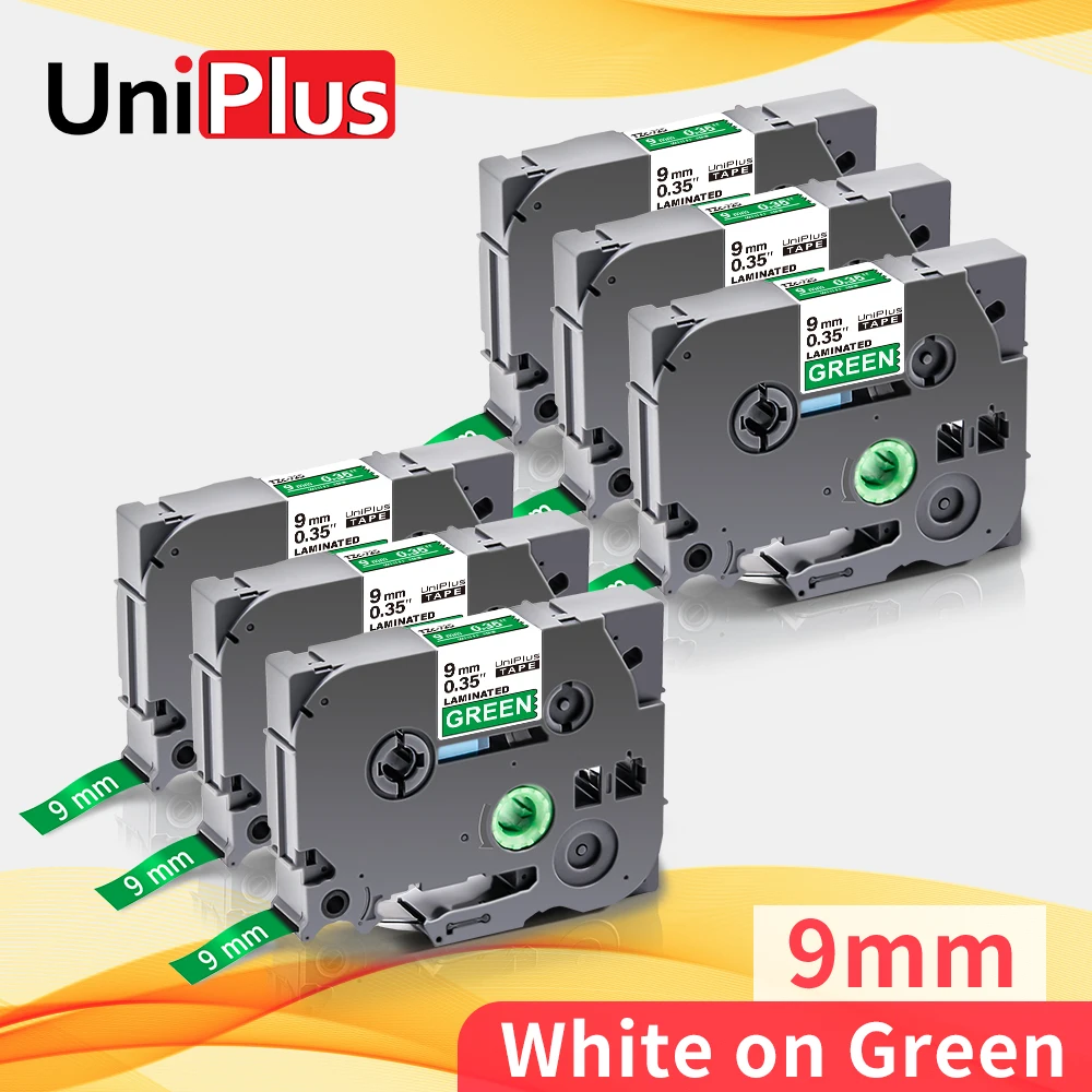 UniPlus лента совместимая с маркировкой 725 белая на зеленой ленте для офисного