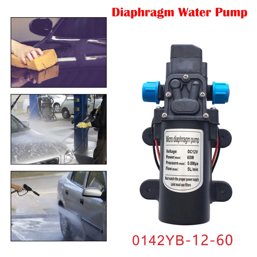 

DC 12V 130PSI High Pressure Micro Diaphragm Water Pump Automatic Switch 5L/min