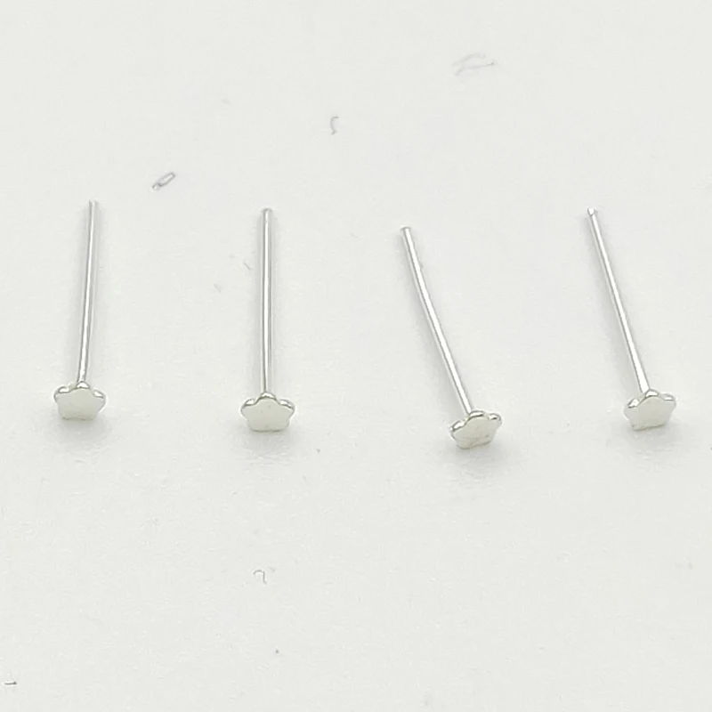 925 пробы серебро Сережка для пирсинга носа пирсинг прямые булавки ноздрей