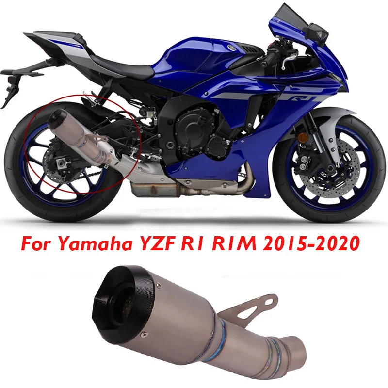 

R1 R1M Motorcycle Slip on Exhaust Titanium Alloy Muffler Escape Middle Mid Link Tube Connector for Yamaha YZF R1 R1M 2015-2020