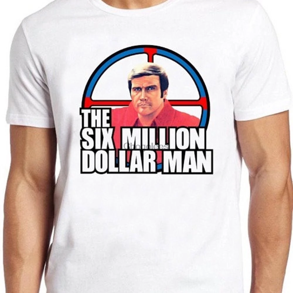 Мужская футболка с символикой сериала 6 миллионов долларов ретро-футболка крутым