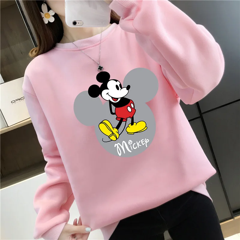 Disney Cartoon Mickey Mouse Las Mujeres Sweetshirts Winter Autumn Long Sleeve Blue White Y2k Hoodie Women Sudaderas Para Mujer