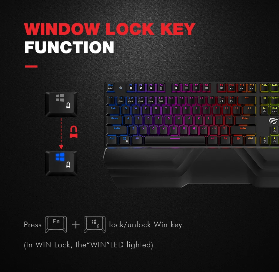 Проводная клавиатура HAVIT RGB механическая 104 клавиши русская версия | Компьютеры и