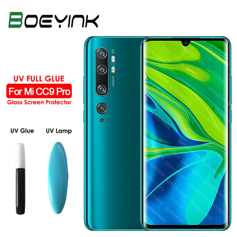 Жидкое УФ стекло для Xiaomi Mi CC9 Pro 9 SE полное покрытие закаленное с клеем redmi note 8 pro 8A 9t
