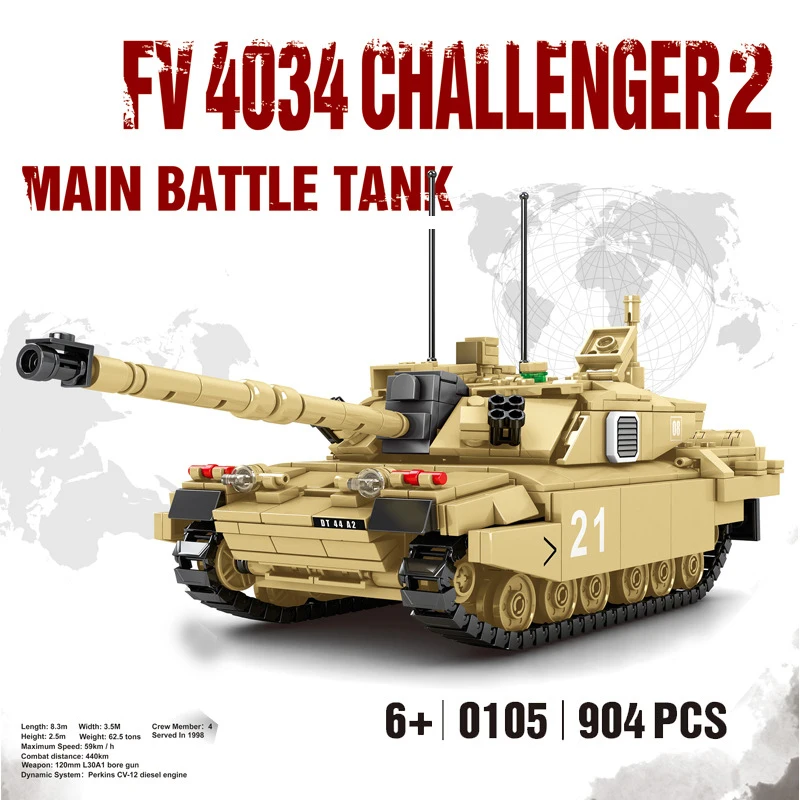 Современный военный Британский конструктор FV 4034 Challenger 2 Танк базастикирпичи ww2