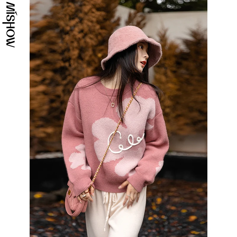 MISHOW свитер для женщин 2021 осень зима толстые свободные пуловеры с буквенным