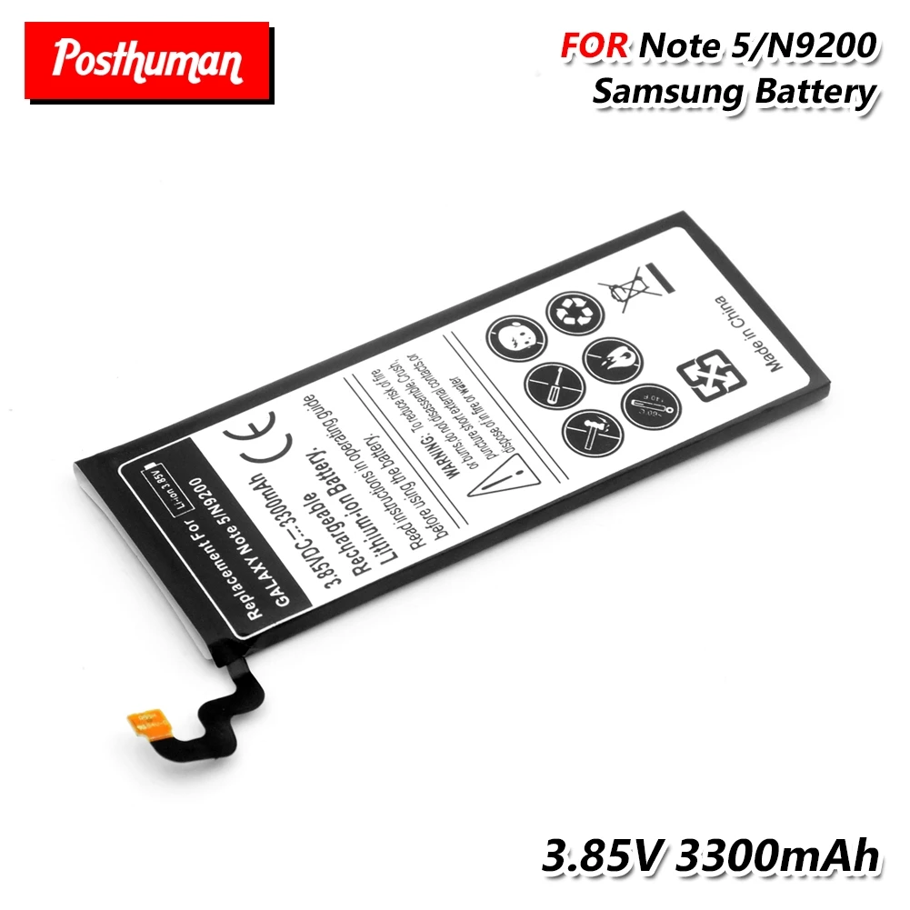Аккумулятор 3300 мАч для телефона Samsung Galaxy Note 5 N9200 N9208 N920A N920C N920I N920T литий-полимерная