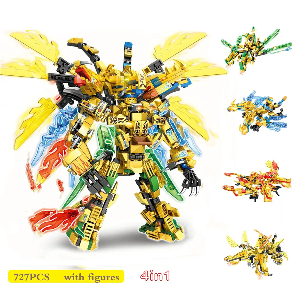 2020 4in1Gold святых преобразования Сделай Сам Строительная Конструкторы Дракон
