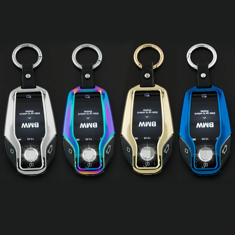 

Цветной чехол для автомобильного ключа из оцинкованного сплава, защитный чехол, держатель для BMW 7 серии 740 6 серии GT 5 серии 530i X3, ключ для дисп...