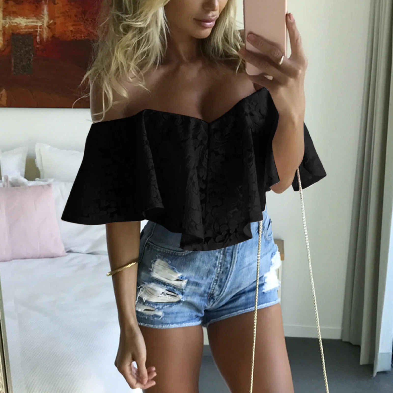 

Bodysuits Sexy Women Lace Bodysuit Jumpsuits Romper Off Shoulder V Neck Body Top Beach Overalls Jumpsuit Tops Mono Mujer Verano