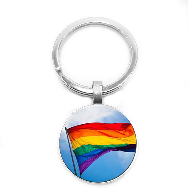 2019 Children's Jewelry Ornaments Rainbow Flowers Flag Logo Glass Cabochon Pendant Keychain Gift | Украшения и аксессуары
