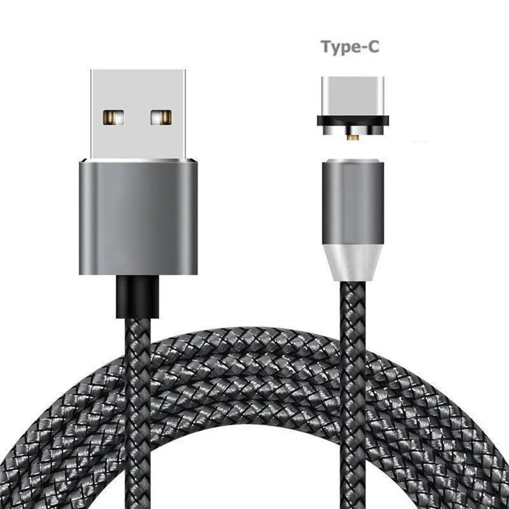 HIPERDEAL Type c зарядный кабель 2.4a Mirco USB нейлоновый Android Круглый Магнитный 1 м