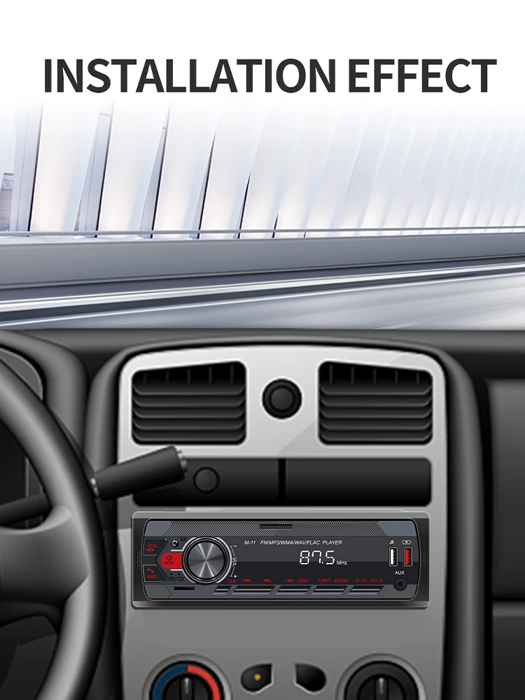 Автомагнитола стерео MP3-плеер 1 DIN автомобильное M11 один Bluetooth AUX вход в приборную
