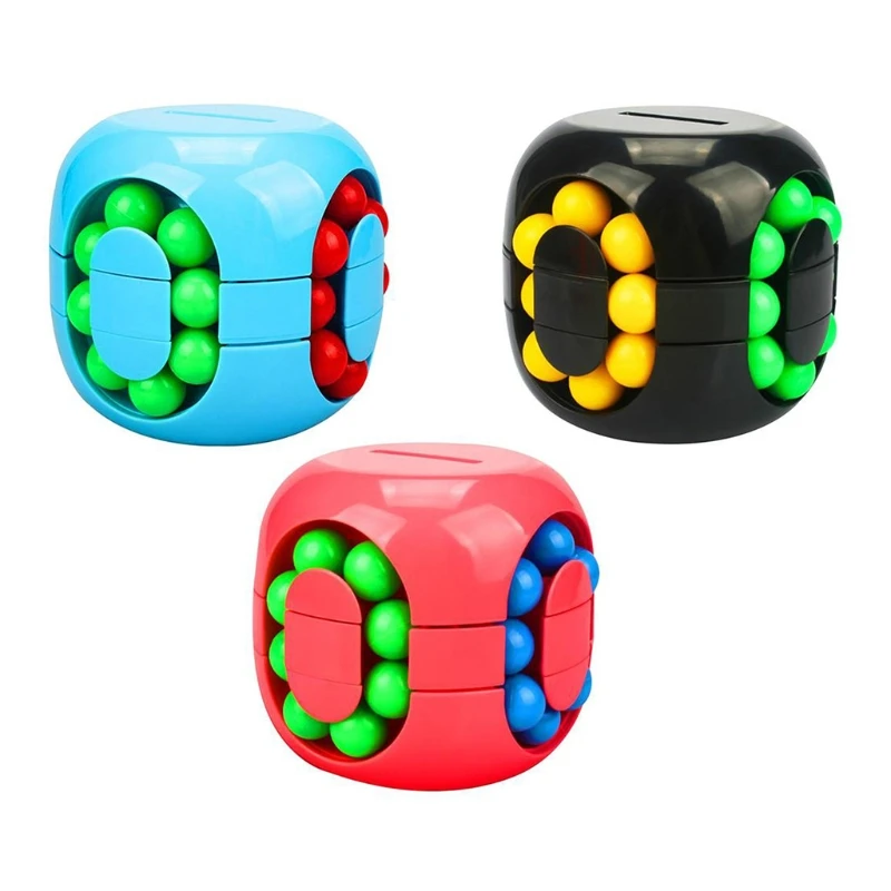 

Magical Bean Cube Puzzle Coin Bank Interactive Playhouse Kit Education Toy Spinner for Anxiety Relief Toddler Gift Box
