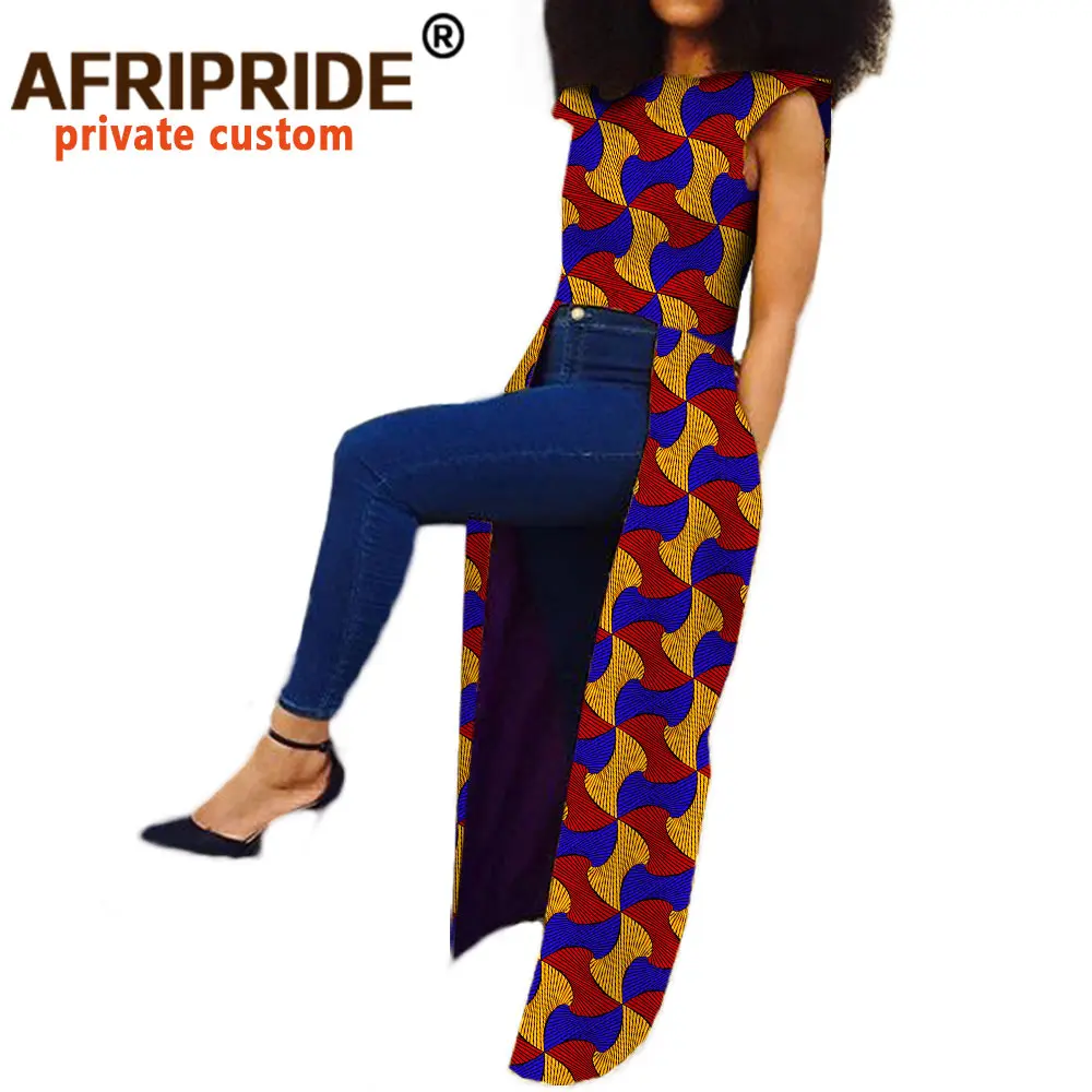 2020 африканская одежда для женщин AFRIPRIDE private custom без рукавов длинное пальто до