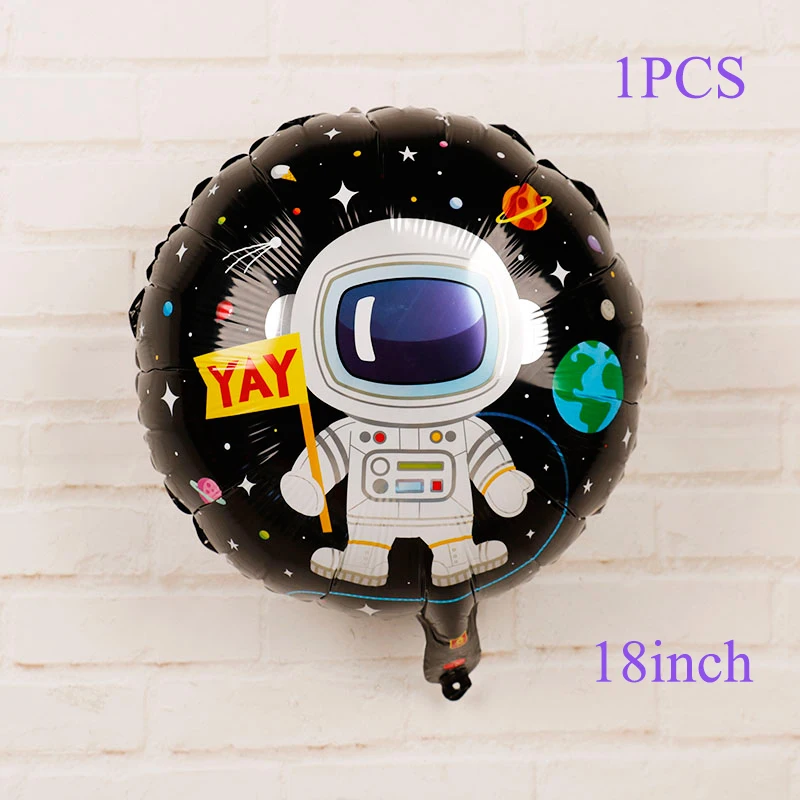 balloon C 1PCS Космос астронавт вечерние принадлежности приглашения подарочная коробка баннер соломенная Подарочная сумка торт Топпер бутылка для воды День рождения украшения - Цвет: balloon C 1PCS