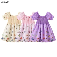 olome summer dream fabulous girls dress floral sweet baby short sleeve girls skirts fashion cute comfortable little girl dress