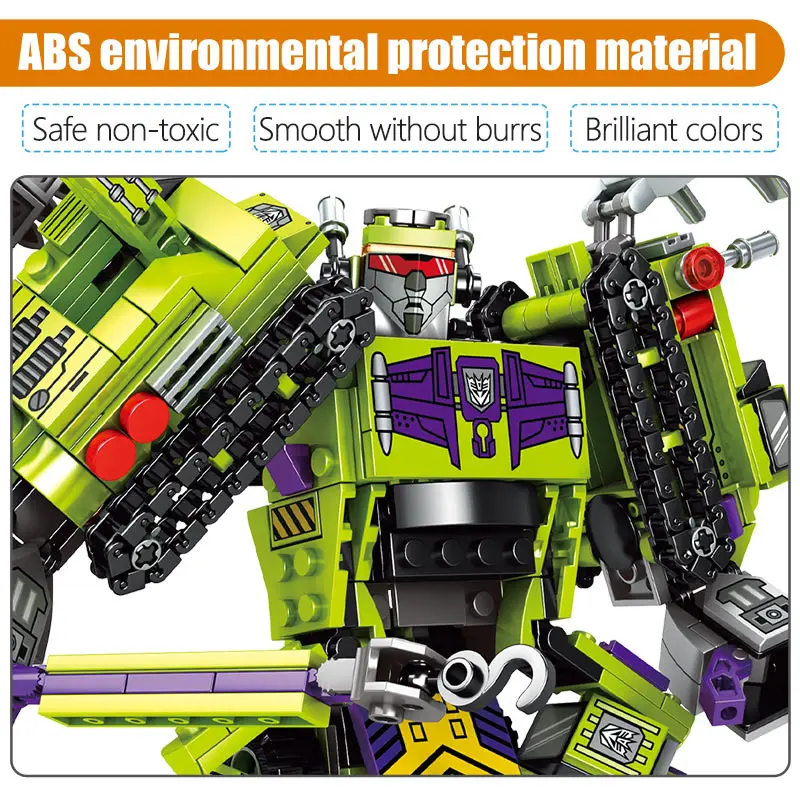

6in1 Transformation Robot Military Building Block City Police DIY Tank Engineering Excavator Car Truck Bricks Kids Toys