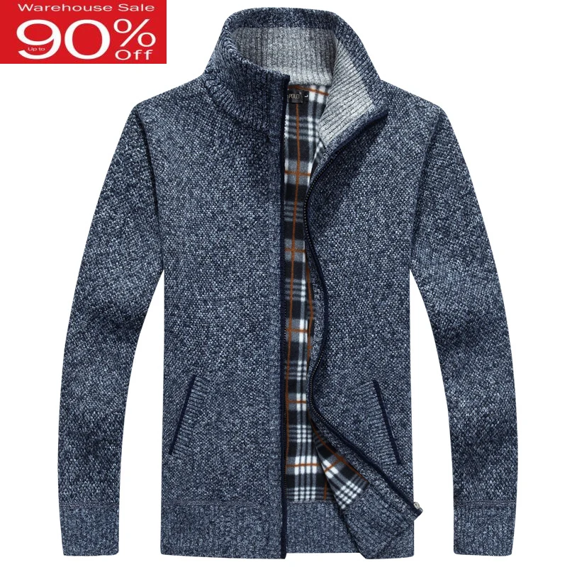 Мужской свитер кардиган на молнии Новое поступление 2020 зимнее плотное мужское