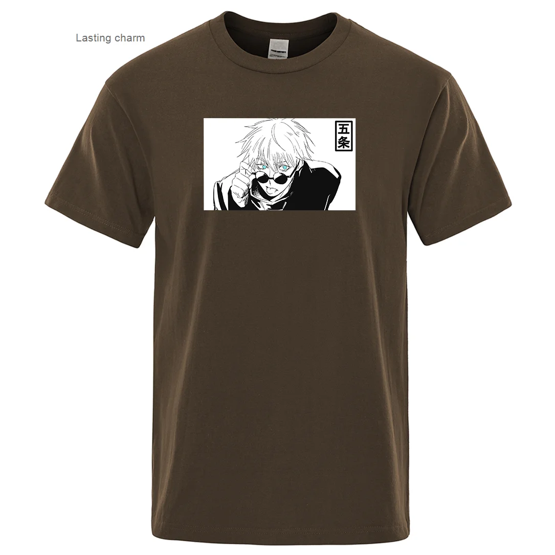 

Anime tsu Kaisen T-shirts Sho Mouw Heren T-shirt Funny Caoon Gojo Satoru Tops Fashion Caoon T-shirt Zomer Streetwr