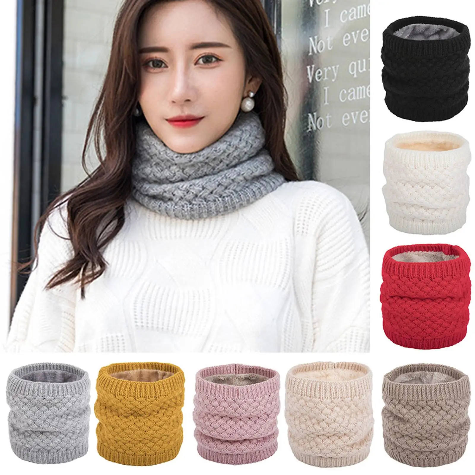 

50cm Winter Women Scarves Wrap Ring Thick Warm Knitted Poncho Women Ring Neck Scarf Knitting Scarf Neckerchief foulard femme