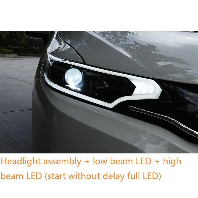 MODEL C Drl аксессуар Cob внешняя лампа дневные ходовые светодиодные фары передние противотуманные задние Автомобильные фары в сборе 14 15 16 17 для Honda Fit - Цвет: MODEL C