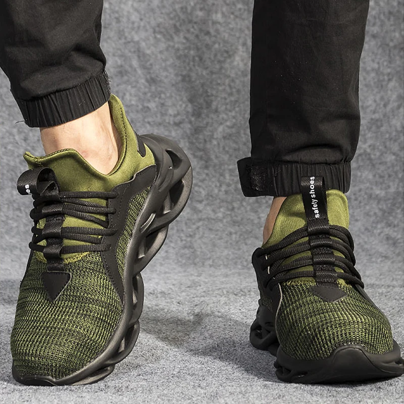 

Brand Summer Men Steel Toe Safety Shoes Mesh Breathable Men Sneakers Toe Soft Anti-slip Puncture-proof Safety Work Boots for Men