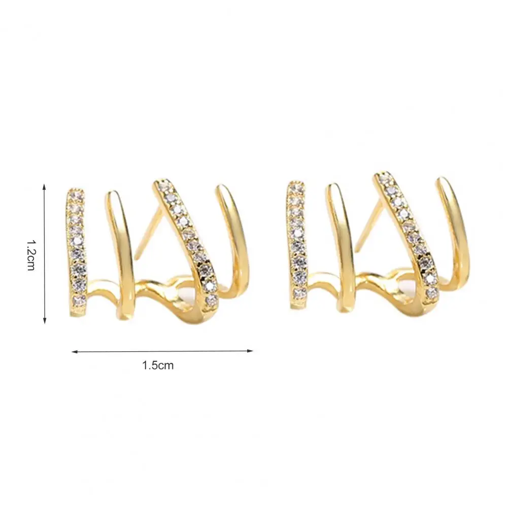 

HOT SALES!!! 1 Pair Shiny Sturdy Rhinestone Claw Ear Studs Earrings Jewelry Accessory for Party