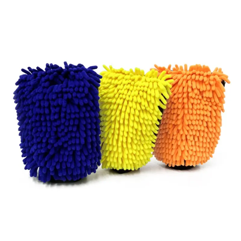 

Water Proof Car Wash Mitt - Extra Large Size Premium Chenille & Coral Velvet Wash Glove Scratch-Free Microfiber Washing Mitten .