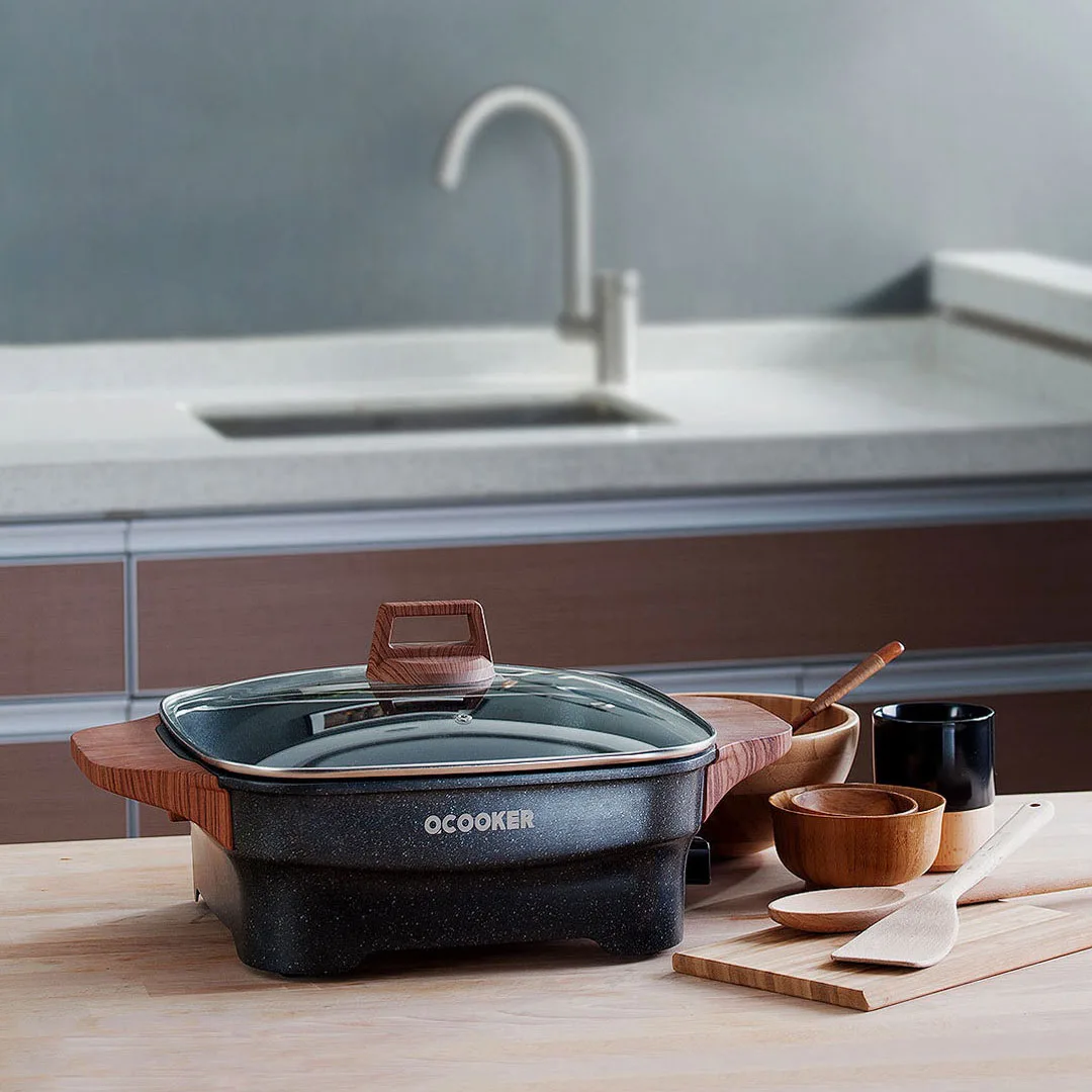 QCOOKER 4L многофункциональный бытовой электрический горячий горшок пищевой антипригарное покрытие горячий горшок