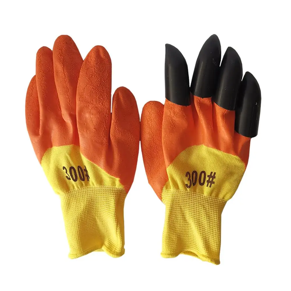 1 пара садовых перчаток 4 ABS пластиковые садовые резиновые перчатки с когтями быстро легко копать и сажать для копания посадки