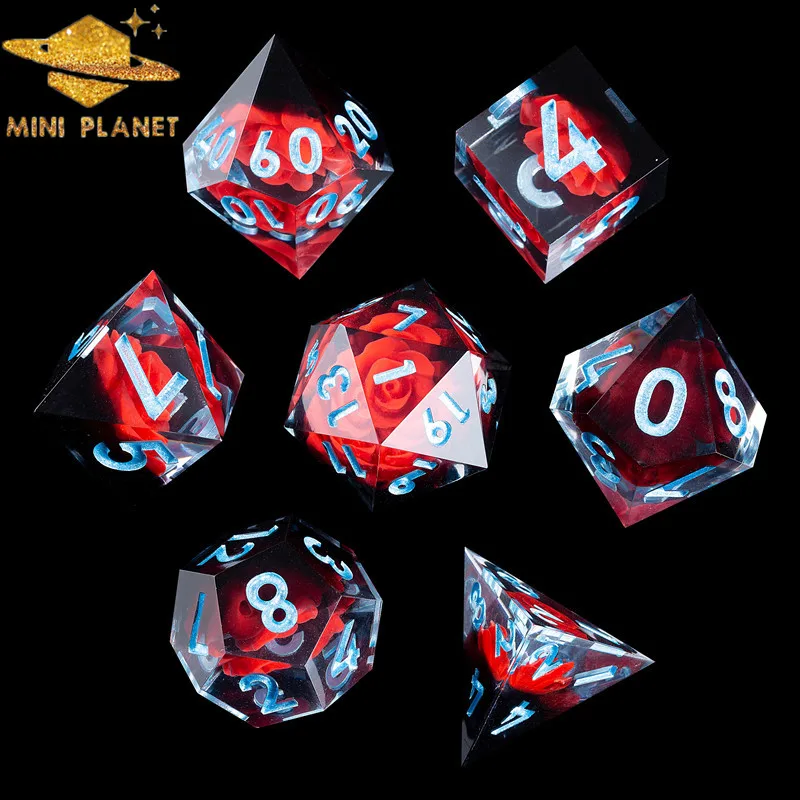 Цветок Spooky наборы костей DND драконы многогранные кости игра мини-планета