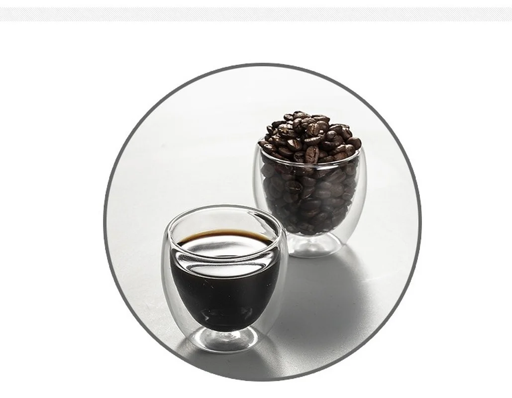 

Glass Cup New Heat-resistant Double Wall Beer Espresso Coffee Cup Set Handmade Beer Mug Tea Glass Whiskey Glass Cups Drinkware